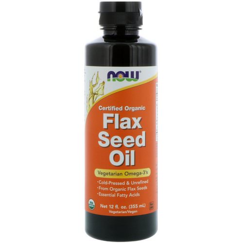 Now Foods, Certified Organic, Flax Seed Oil, 12 fl oz (355 ml) فوائد
