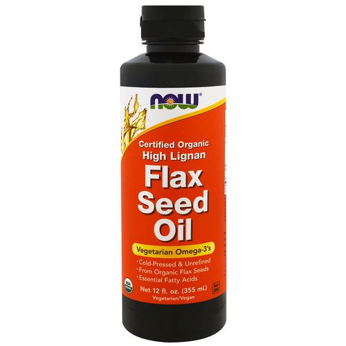 Now Foods, Certified Organic, High Lignan Flax Seed Oil, 12 fl oz (355 ml) فوائد