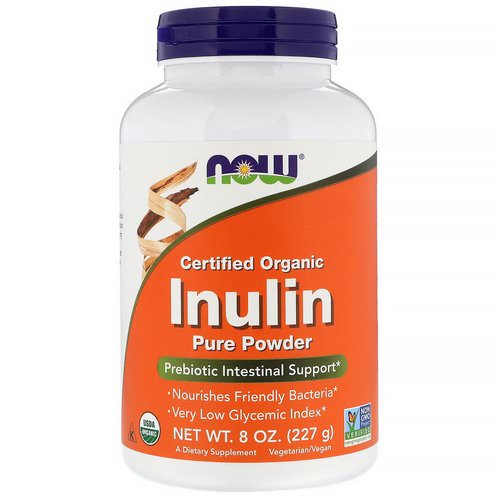 Now Foods, Certified Organic Inulin, Prebiotic Pure Powder, 8 oz (227 g) فوائد