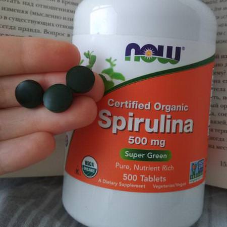 Now Foods, Certified Organic Spirulina, 500 mg, 500 Tablets