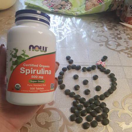 Now Foods, Certified Organic Spirulina, 500 mg, 500 Tablets