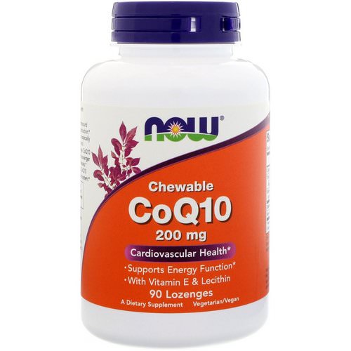 Now Foods, Chewable, CoQ10, 200 mg, 90 Lozenges فوائد