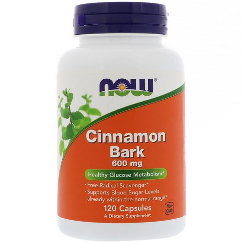 Now Foods, Cinnamon Bark, 600 mg, 120 Capsules فوائد