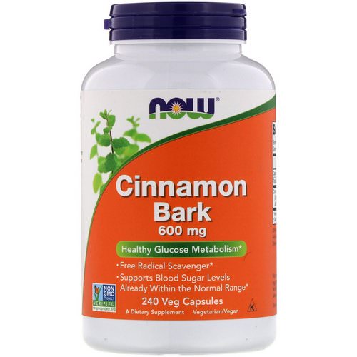 Now Foods, Cinnamon Bark, 600 mg, 240 Veg Capsules فوائد