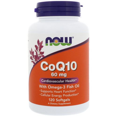 Now Foods, CoQ10 with Omega-3 Fish Oil, 60 mg, 120 Softgels فوائد