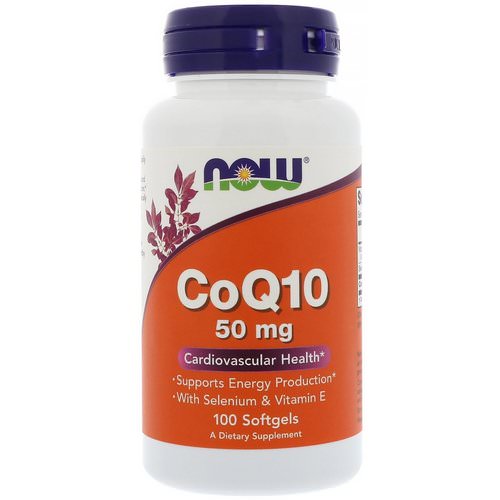 Now Foods, CoQ10, With Selenium and Vitamin E, 50 mg, 100 Softgels فوائد