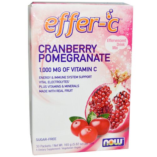 Now Foods, Effer-C, Cranberry Pomegranate, 30 Packets, 5.5 g Each فوائد