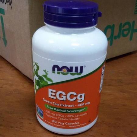Now Foods, EGCg, Green Tea Extract, 400 mg, 180 Veg Capsules