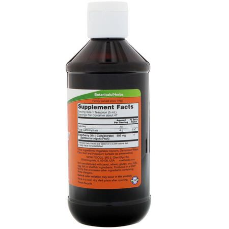 Now Foods, Elderberry Liquid, 8 fl oz (237 ml):أنفلونزا, سعال