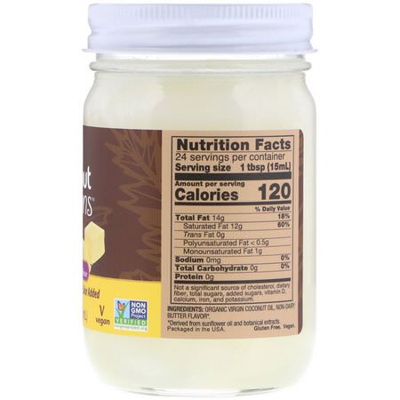 Now Foods, Ellyndale Naturals, Coconut Infusions, Non-Dairy Butter Flavor, 12 fl oz (355 ml):زيت ج,ز الهند, مكملات ج,ز الهند
