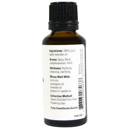 Now Foods, Essential Oils, Spike Lavender, 1 fl oz (30 ml):Spike Lavender Oil, تطهير