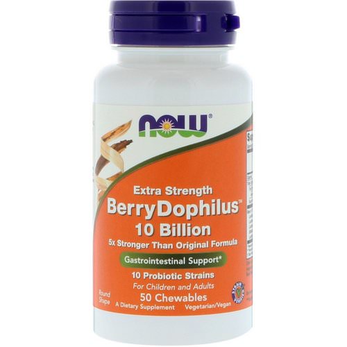 Now Foods, Extra Strength, Berry Dophilus, 50 Chewables فوائد