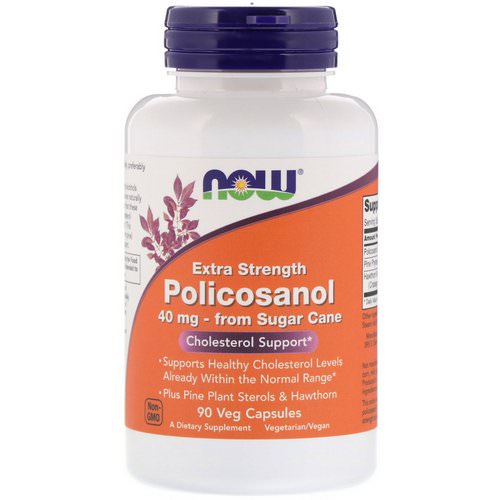 Now Foods, Extra Strength Policosanol, 40 mg, 90 Veg Capsules فوائد