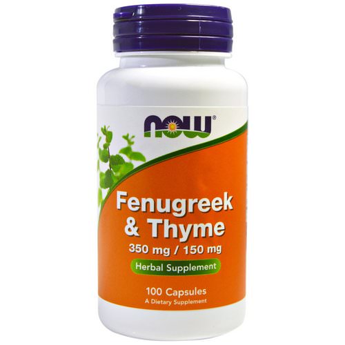 Now Foods, Fenugreek & Thyme, 350 mg/150 mg, 100 Capsules فوائد