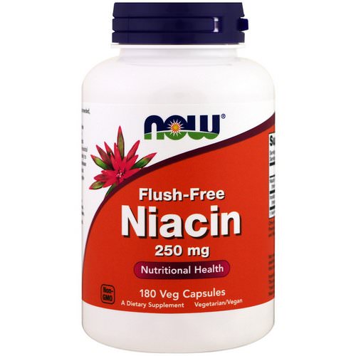 Now Foods, Flush-Free Niacin, 250 mg, 180 Veg Capsules فوائد