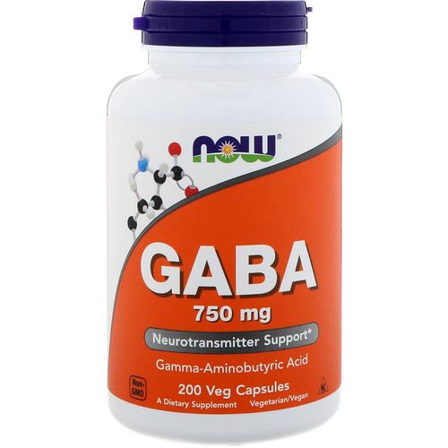 Now Foods, GABA, 750 mg, 200 Veg Capsules فوائد
