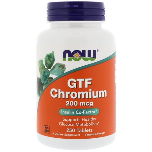 Now Foods, GTF Chromium, 200 mcg, 250 Tablets فوائد
