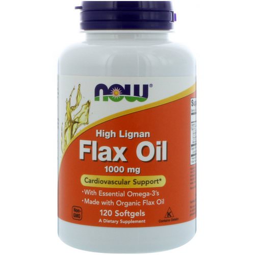 Now Foods, High Lignan Flax Oil, 1,000 mg, 120 Softgels فوائد