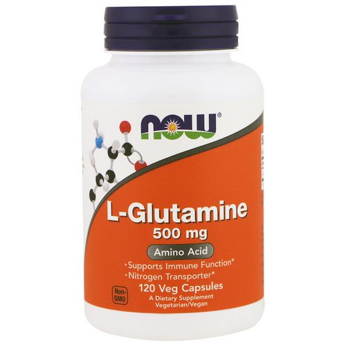 Now Foods, L-Glutamine, 500 mg, 120 Veg Capsules فوائد
