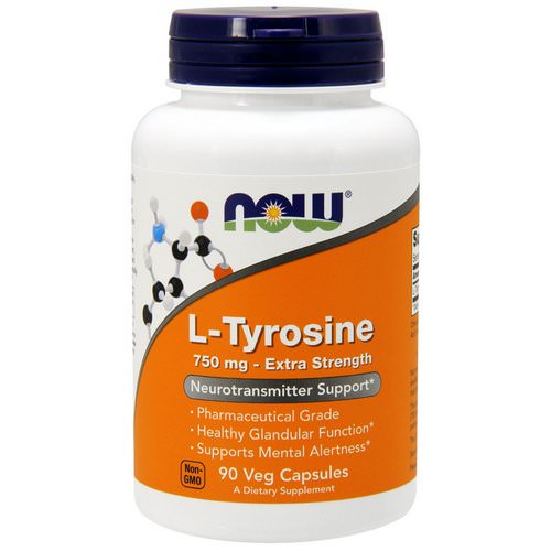 Now Foods, L-Tyrosine, Extra Strength, 750 mg, 90 Veg Capsules فوائد