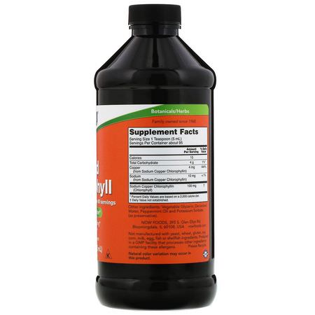 Now Foods, Liquid Chlorophyll, Mint Flavor, 16 fl oz (473 ml):كل,ر,فيل, س,برف,دز