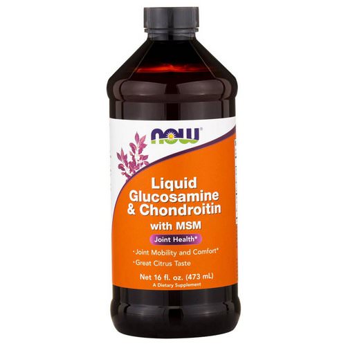 Now Foods, Liquid Glucosamine & Chondroitin, with MSM, Citrus, 16 fl oz (473 ml) فوائد