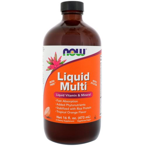 Now Foods, Liquid Multi, Tropical Orange Flavor, 16 fl oz (473 ml) فوائد