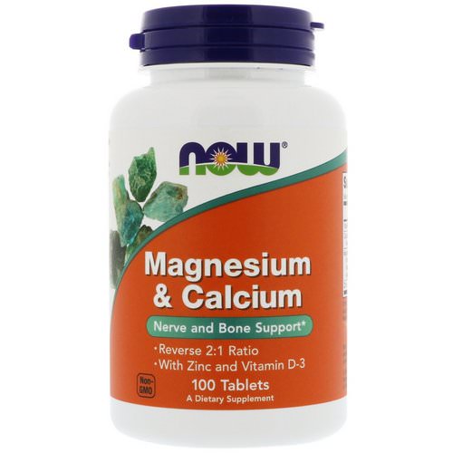 Now Foods, Magnesium & Calcium, Reverse 2:1 Ratio with Zinc and Vitamin D-3, 100 Tablets فوائد