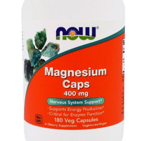 Now Foods, Magnesium Caps, 400 mg, 180 Veggie Caps