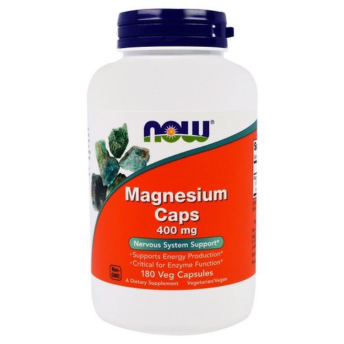 Now Foods, Magnesium Caps, 400 mg, 180 Veggie Caps فوائد
