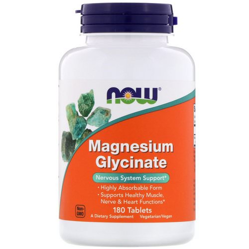 Now Foods, Magnesium Glycinate, 180 Tablets فوائد