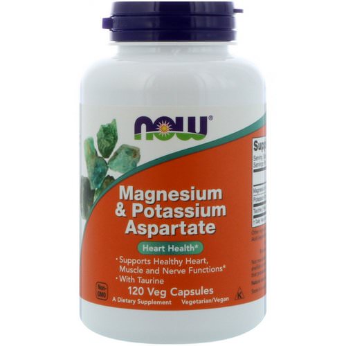 Now Foods, Magnesium & Potassium Aspartate, 120 Capsules فوائد