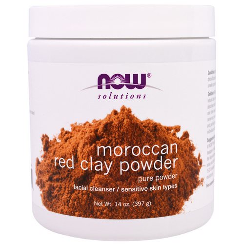 Now Foods, Moroccan Red Clay Powder, Facial Cleanser, 14 oz (397 g) فوائد