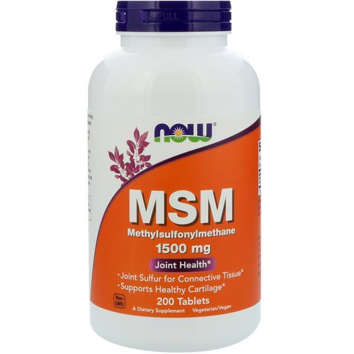 Now Foods, MSM, Methylsulphonylmethane, 1,500 mg, 200 Tablets فوائد