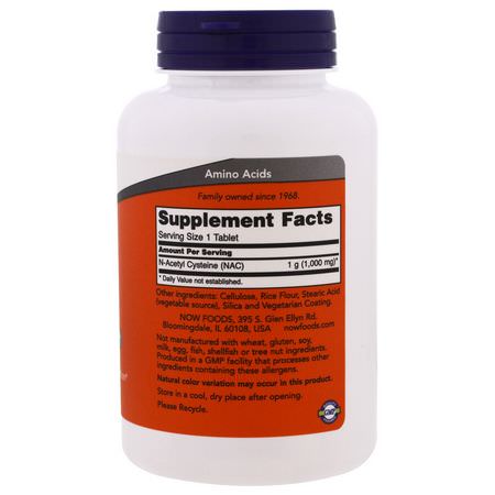 Now Foods, NAC, 1000 mg, 120 Tablets:N-Acetyl Cysteine ​​NAC, مضادات الأكسدة