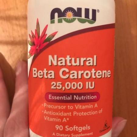 Now Foods, Natural Beta Carotene, 25,000 IU, 180 Softgels