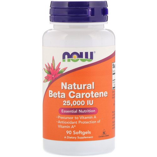 Now Foods, Natural Beta Carotene, 25,000 IU, 90 Softgels فوائد