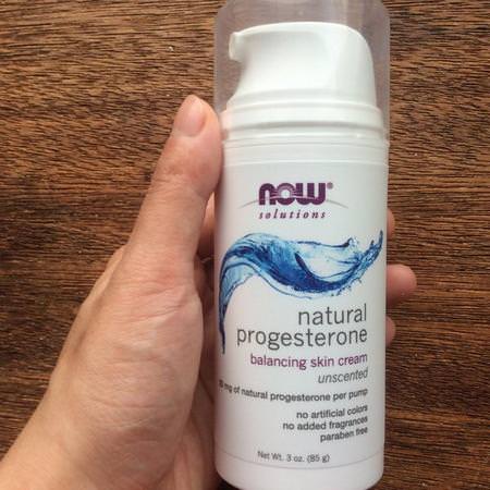 Now Foods, Natural Progesterone, Liposomal Skin Cream, Unscented, 3 oz (85 g)