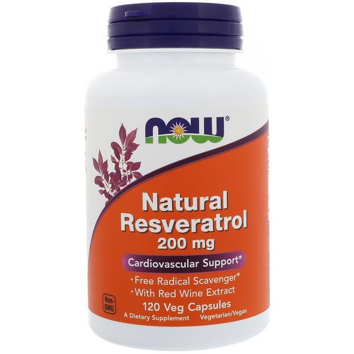Now Foods, Natural Resveratrol, 200 mg, 120 Veg Capsules فوائد