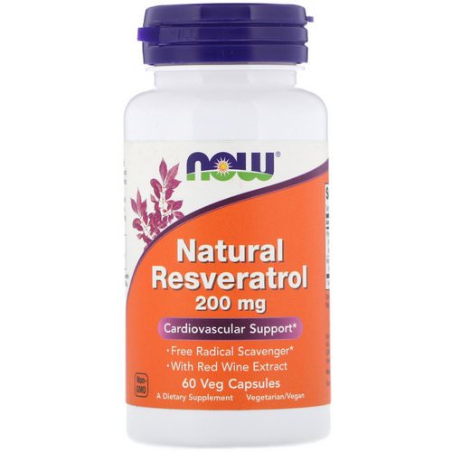 Now Foods, Natural Resveratrol, 200 mg, 60 Veg Capsules فوائد