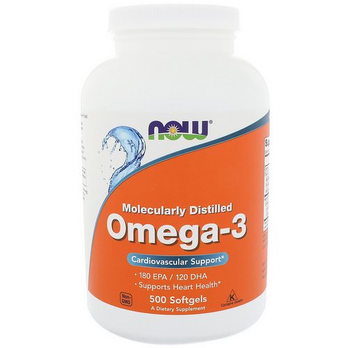 Now Foods, Omega-3, 180 EPA/120 DHA, 500 Softgels فوائد
