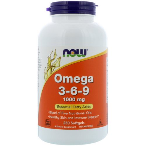 Now Foods, Omega 3-6-9, 1000 mg, 250 Softgels فوائد
