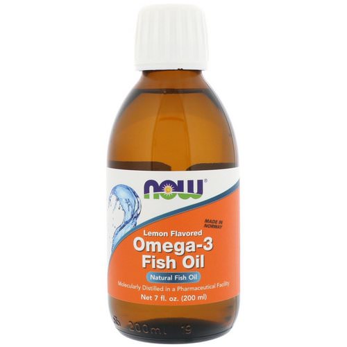 Now Foods, Omega-3 Fish Oil, Lemon Flavored, 7 fl oz (200 ml) فوائد