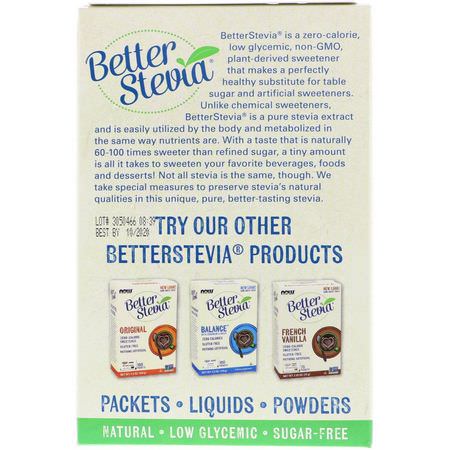Now Foods, Organic Better Stevia, Zero-Calorie Sweetener, 75 Packets, 2.65 oz (75 g):ستيفيا, المحليات
