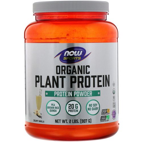 Now Foods, Organic Plant Protein, Creamy Vanilla, 2 lbs (907 g) فوائد