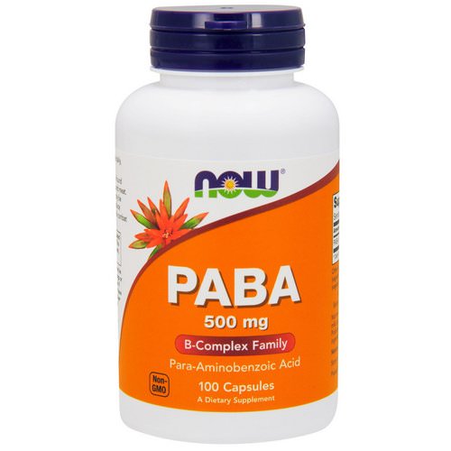 Now Foods, PABA, 500 mg, 100 Capsules فوائد