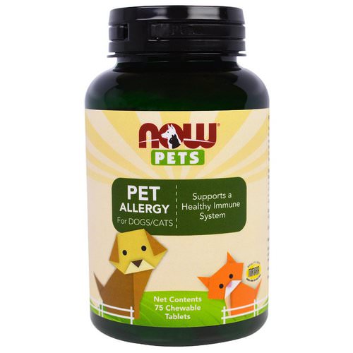 Now Foods, Pets, Pet Allergy, 75 Chewable Tablets فوائد