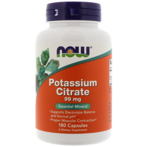 Now Foods, Potassium Citrate, 99 mg, 180 Capsules فوائد