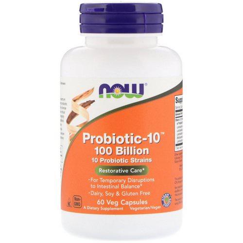 Now Foods, Probiotic-10, 100 Billion, 60 Veg Capsules فوائد