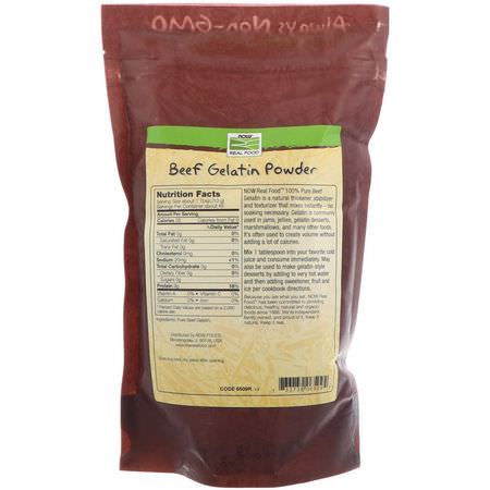 Now Foods, Real Food, Beef Gelatin Powder, 1 lb (454 g):الجيلاتين, الأظافر
